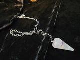 Amethyst / Rose Quartz Gemstone Pendulum with Chain