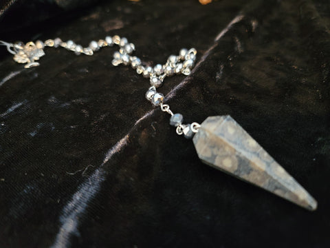 Scapolite Gemstone Pendulum with Chain