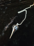 Silver Finish pointed Pendulum 2.5"L with Chain