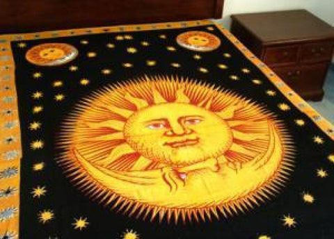 Sun God Tapestry 72x108" Golden/black